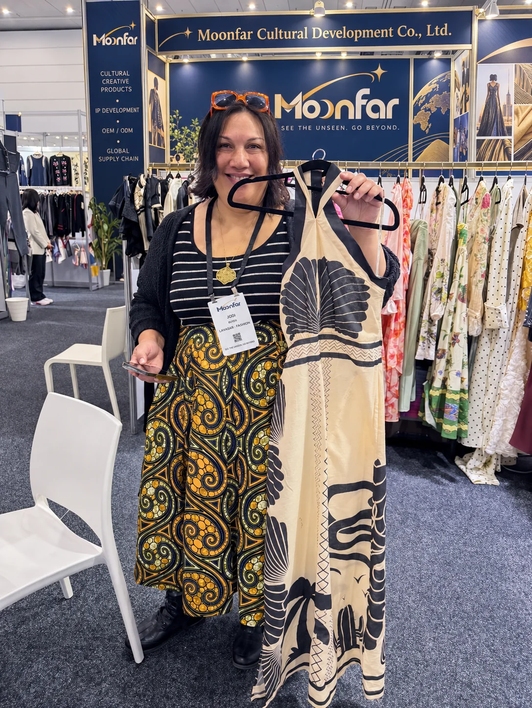 Printed apparel, on display
