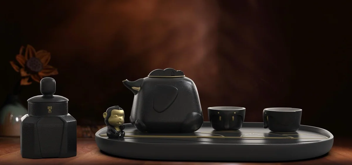 Black and Gold Tea Set