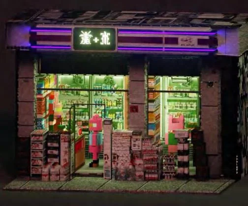 Neon Miniature Street-Corner Shop