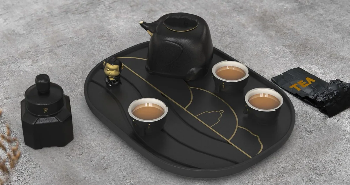 Black and Gold Tea Set