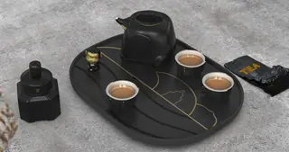 Black and Gold Tea Set