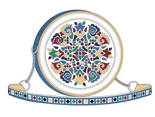 Circular Floral Pattern Shoulder Bag