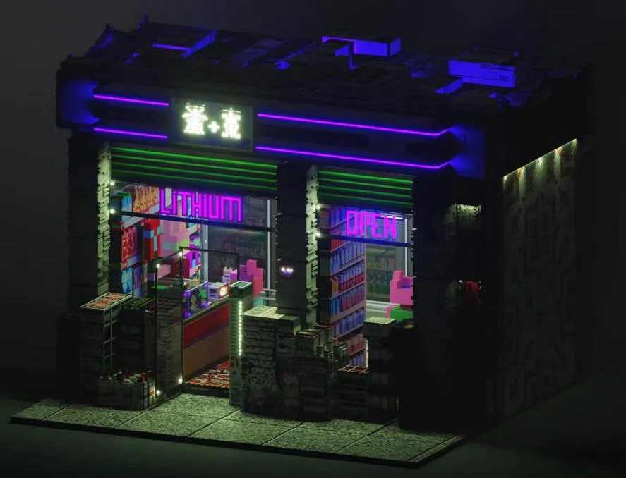 Neon Miniature Street-Corner Shop