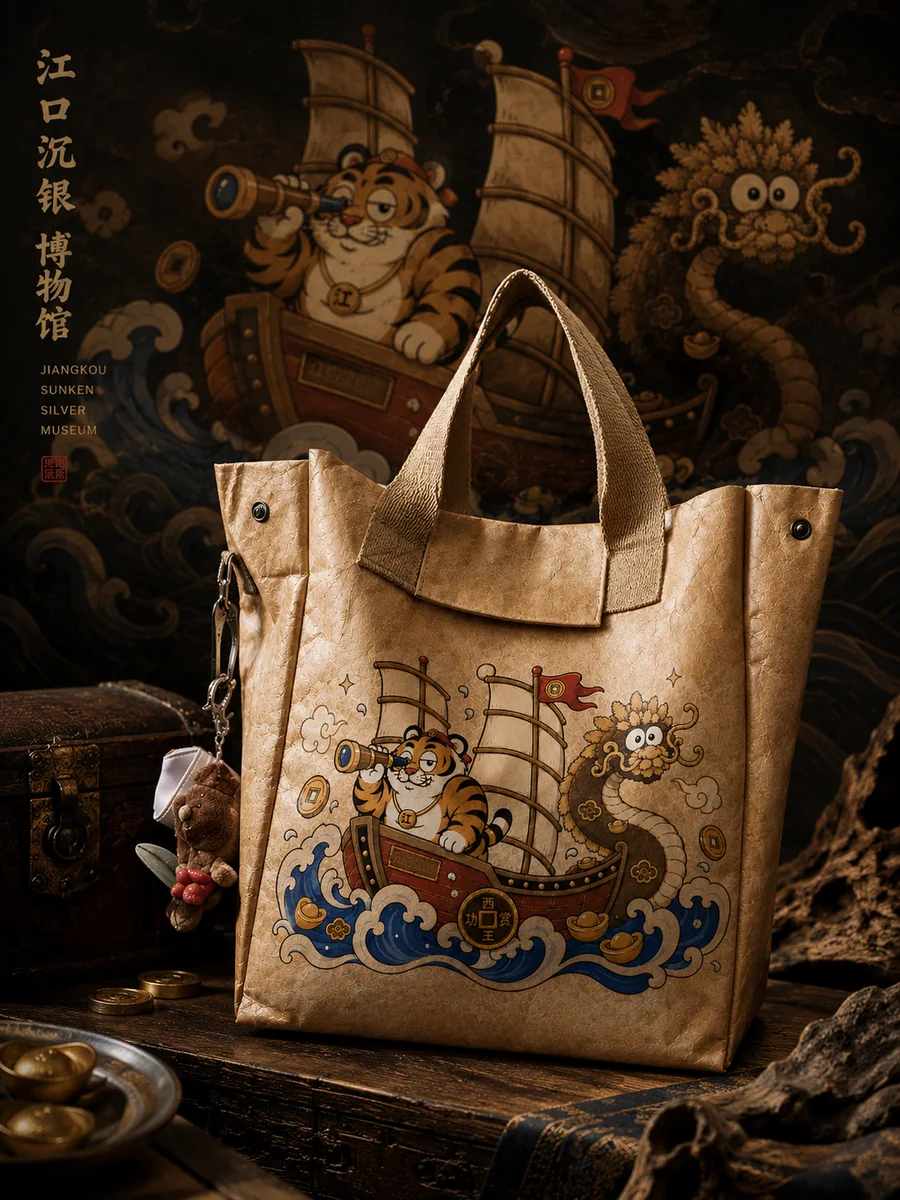 Stone Dragon & Tiger Illustrated Tote