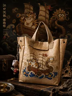 Stone Dragon & Tiger Illustrated Tote