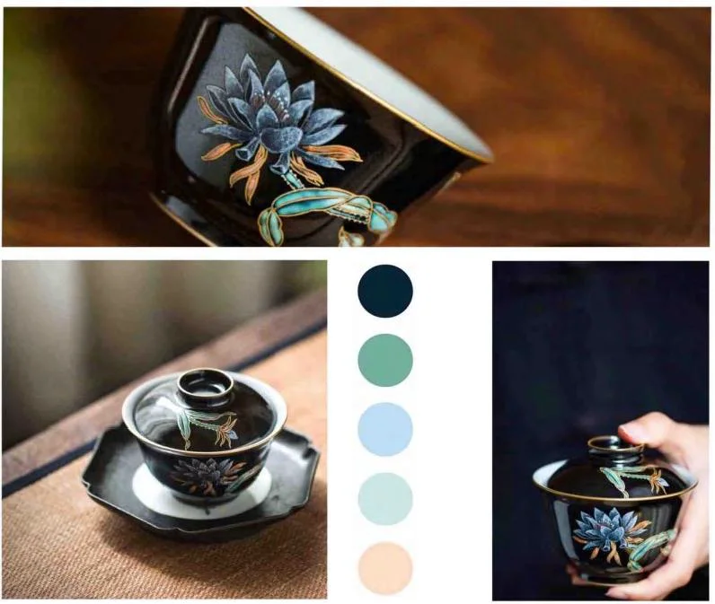 Black and Gold Tea Set