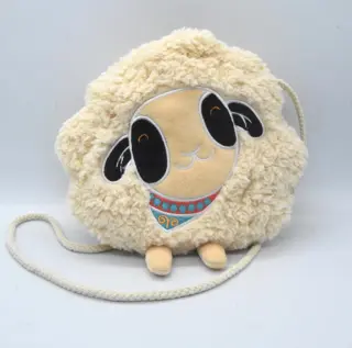 Sheep-Shaped Plush Crossbody Bag