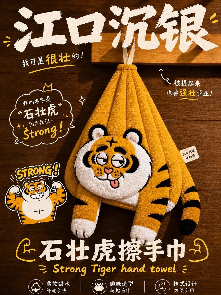 Jiangkou Stone Tiger Hand Towel